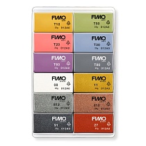 Набор глины полимерной для лепки Fimo Soft Стильные цвета, запекаемая, 12 цветов